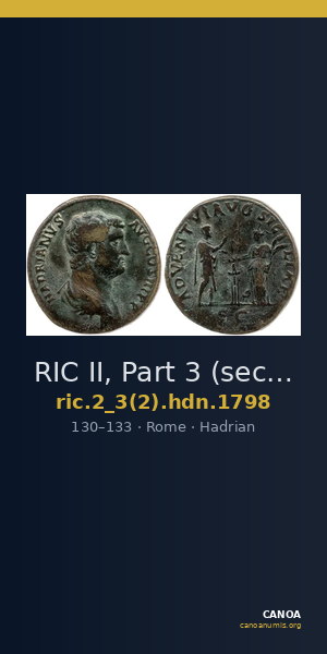RIC II, Part 3 (second edition) Hadrian 1798 — CANOA