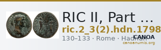 RIC II, Part 3 (second edition) Hadrian 1798 — CANOA