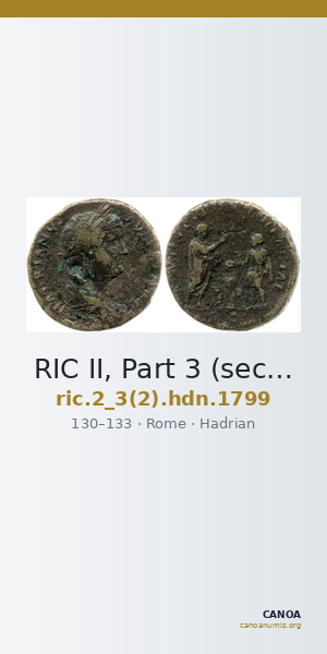 RIC II, Part 3 (second edition) Hadrian 1799 — CANOA