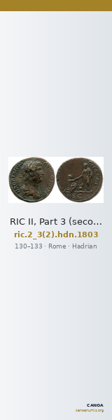 RIC II, Part 3 (second edition) Hadrian 1803 — CANOA