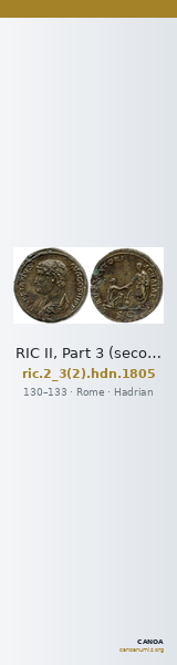 RIC II, Part 3 (second edition) Hadrian 1805 — CANOA