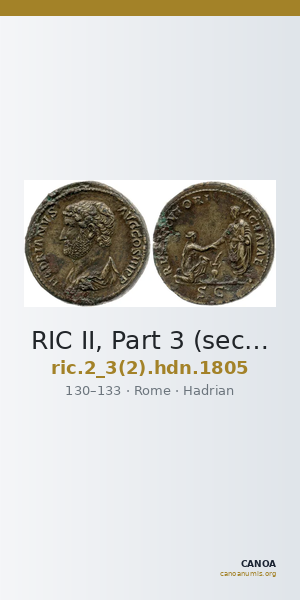 RIC II, Part 3 (second edition) Hadrian 1805 — CANOA