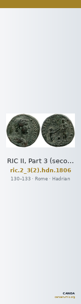 RIC II, Part 3 (second edition) Hadrian 1806 — CANOA