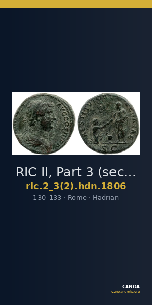 RIC II, Part 3 (second edition) Hadrian 1806 — CANOA