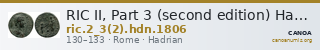 RIC II, Part 3 (second edition) Hadrian 1806 — CANOA