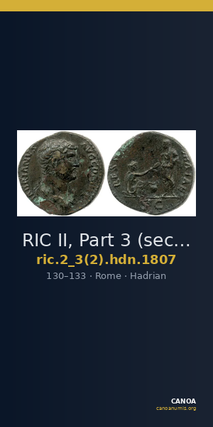 RIC II, Part 3 (second edition) Hadrian 1807 — CANOA