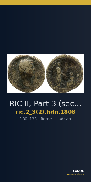 RIC II, Part 3 (second edition) Hadrian 1808 — CANOA