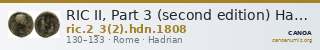 RIC II, Part 3 (second edition) Hadrian 1808 — CANOA