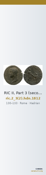 RIC II, Part 3 (second edition) Hadrian 1812 — CANOA