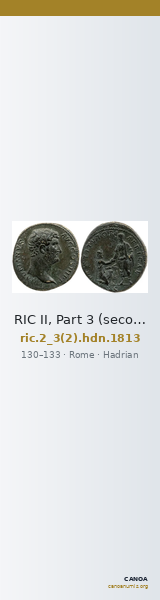 RIC II, Part 3 (second edition) Hadrian 1813 — CANOA