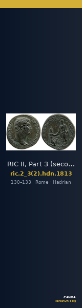 RIC II, Part 3 (second edition) Hadrian 1813 — CANOA