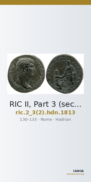 RIC II, Part 3 (second edition) Hadrian 1813 — CANOA