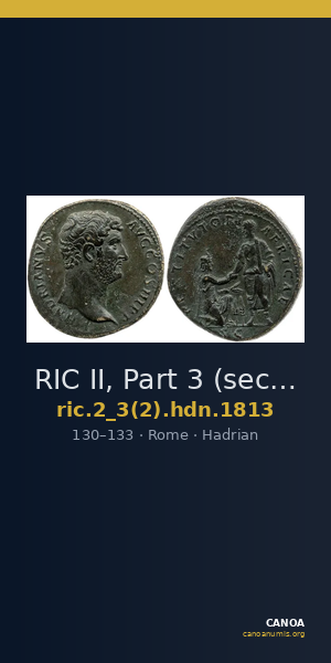 RIC II, Part 3 (second edition) Hadrian 1813 — CANOA
