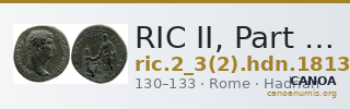 RIC II, Part 3 (second edition) Hadrian 1813 — CANOA