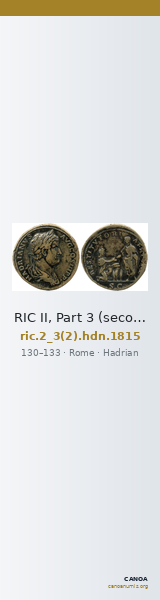 RIC II, Part 3 (second edition) Hadrian 1815 — CANOA