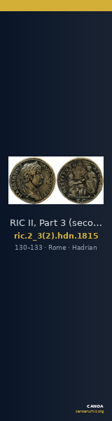 RIC II, Part 3 (second edition) Hadrian 1815 — CANOA