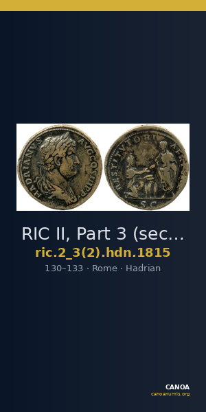 RIC II, Part 3 (second edition) Hadrian 1815 — CANOA