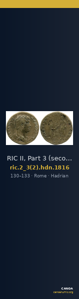 RIC II, Part 3 (second edition) Hadrian 1816 — CANOA