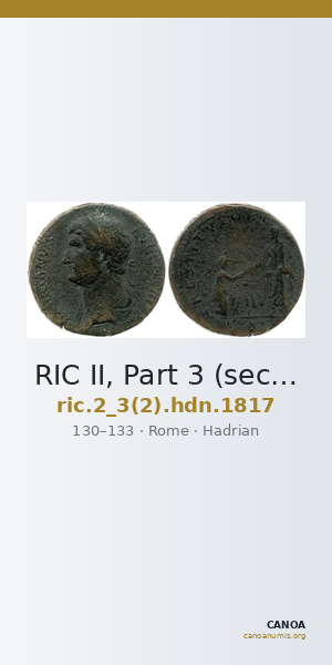 RIC II, Part 3 (second edition) Hadrian 1817 — CANOA