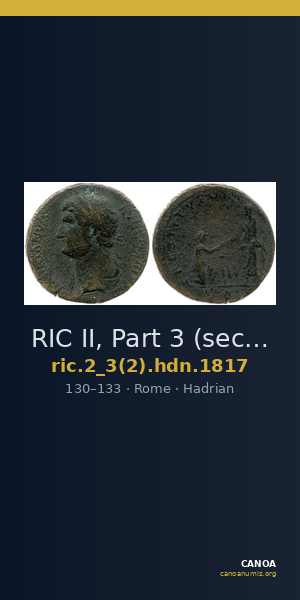 RIC II, Part 3 (second edition) Hadrian 1817 — CANOA