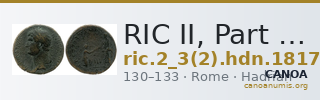 RIC II, Part 3 (second edition) Hadrian 1817 — CANOA
