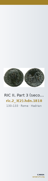 RIC II, Part 3 (second edition) Hadrian 1818 — CANOA