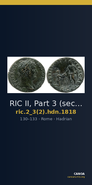 RIC II, Part 3 (second edition) Hadrian 1818 — CANOA
