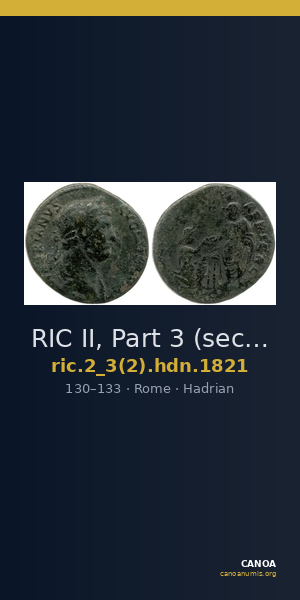 RIC II, Part 3 (second edition) Hadrian 1821 — CANOA