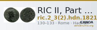 RIC II, Part 3 (second edition) Hadrian 1821 — CANOA