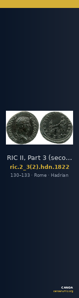 RIC II, Part 3 (second edition) Hadrian 1822 — CANOA