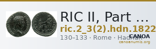 RIC II, Part 3 (second edition) Hadrian 1822 — CANOA
