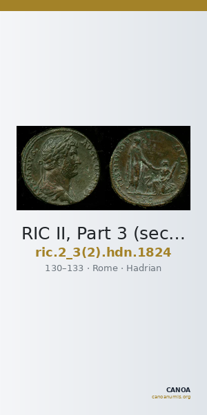 RIC II, Part 3 (second edition) Hadrian 1824 — CANOA