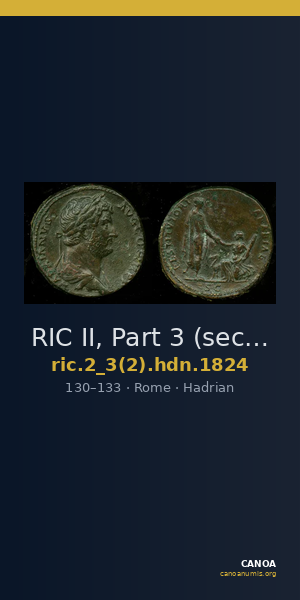 RIC II, Part 3 (second edition) Hadrian 1824 — CANOA