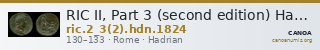 RIC II, Part 3 (second edition) Hadrian 1824 — CANOA