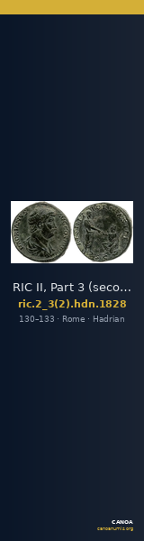 RIC II, Part 3 (second edition) Hadrian 1828 — CANOA