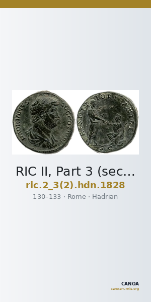 RIC II, Part 3 (second edition) Hadrian 1828 — CANOA