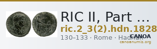 RIC II, Part 3 (second edition) Hadrian 1828 — CANOA