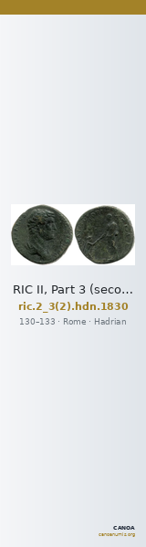 RIC II, Part 3 (second edition) Hadrian 1830 — CANOA