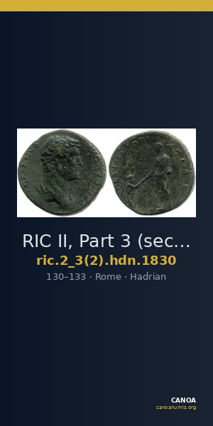 RIC II, Part 3 (second edition) Hadrian 1830 — CANOA