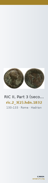 RIC II, Part 3 (second edition) Hadrian 1832 — CANOA