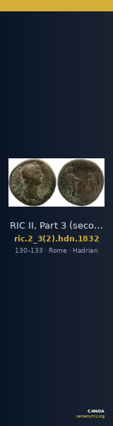 RIC II, Part 3 (second edition) Hadrian 1832 — CANOA
