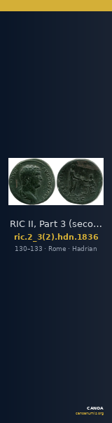 RIC II, Part 3 (second edition) Hadrian 1836 — CANOA
