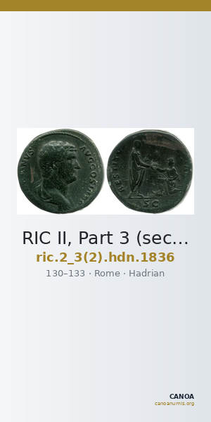 RIC II, Part 3 (second edition) Hadrian 1836 — CANOA