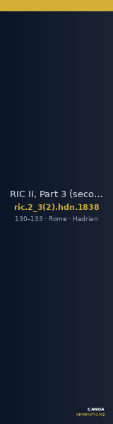 RIC II, Part 3 (second edition) Hadrian 1838 — CANOA