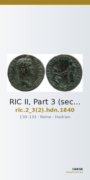 RIC II, Part 3 (second edition) Hadrian 1840 — CANOA