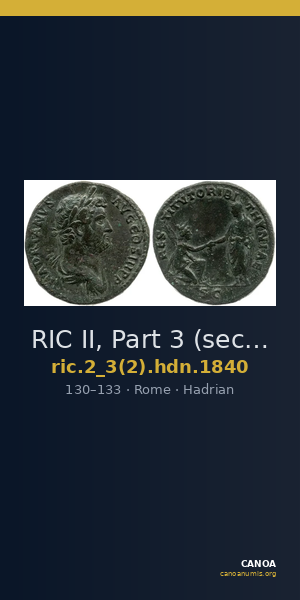 RIC II, Part 3 (second edition) Hadrian 1840 — CANOA