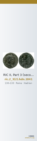 RIC II, Part 3 (second edition) Hadrian 1841 — CANOA