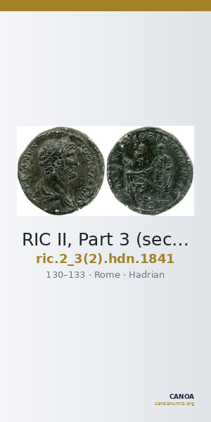 RIC II, Part 3 (second edition) Hadrian 1841 — CANOA