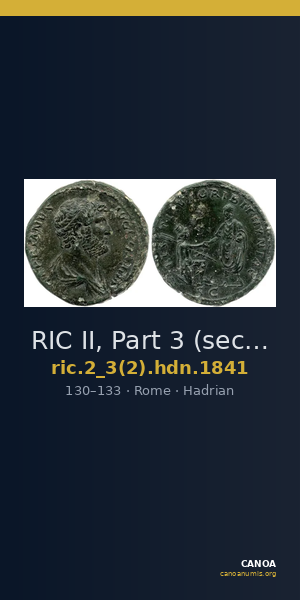 RIC II, Part 3 (second edition) Hadrian 1841 — CANOA