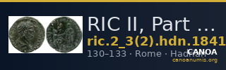 RIC II, Part 3 (second edition) Hadrian 1841 — CANOA